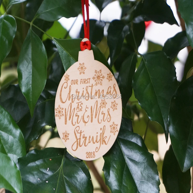 Our First Christmas Ornament Married- Our First Christmas as Mr and Mrs- Personalized Christmas Ornaments- Ornament Married