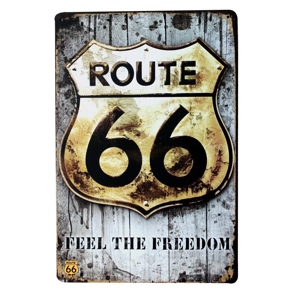ROUTE 66 Retro Sign Metal Vintage Road Plate Car Decor Plate Automobile wall poster for shop boutique display 20x30cm