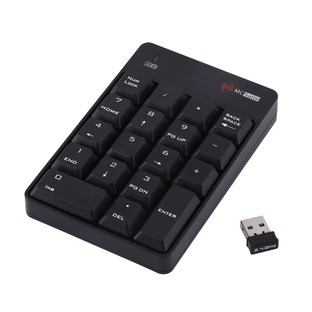 Беспроводная клавиатура 2 4 ГГц USB цифровая цифровой номер 18 клавиш для ноутбука