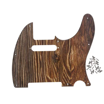 

FLEOR Wood Color Tele Guitar Pickguard Scratch Plate 3Ply PVC with Screws for Tele Guitar Accessories Parts