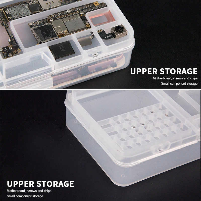 10 шт./лот двухслойная коробка для хранения для iPhone материнская плата радиокоммутаторы контейнер смартфон ремонтный набор инструментов Ferramenta