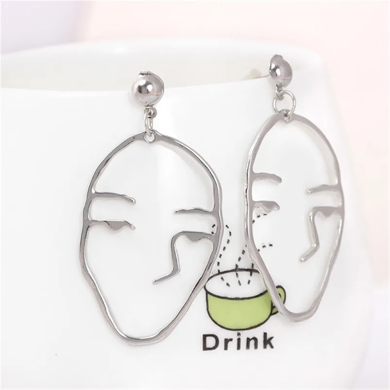 Trendy Earrings for women Dangle earrings Retro Art Abstract Cutout Face Dangle Drop Earrings Lady Hollow Jewelry Brincos Y10#N (7)