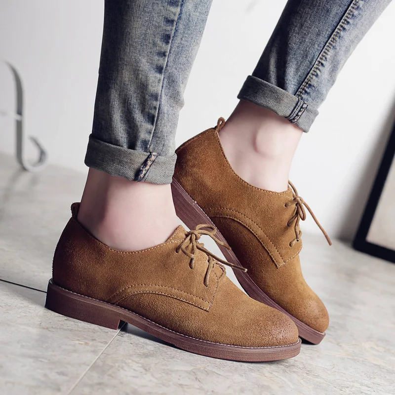 Teahoo Retro Oxford Shoes For Women 2018 Genuine Leather Shoes