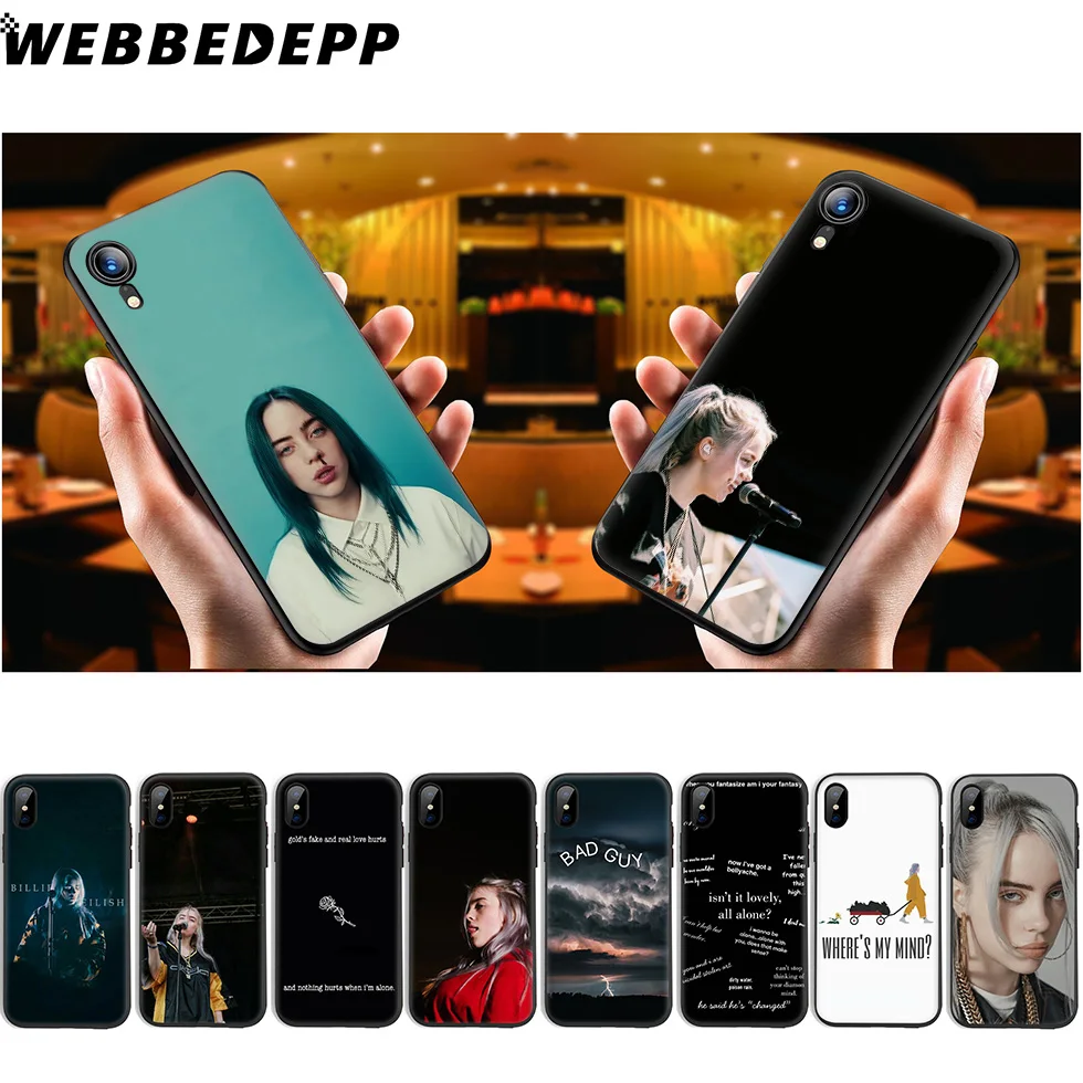 

WEBBEDEPP Billie Eilish Bay Guy Soft Silicone Case for iPhone 11 Pro Xr Xs Max X or 10 8 7 6 6S Plus 5 5S SE Case 8 Plus