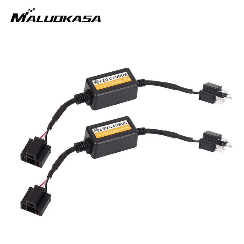 MALUOKASA 2PCS H1 H4 H7 LED Headlight Canbus Wiring Kit 9005 9006 H8 H9 H11 Computer Warning Error EMC Resistor Canceler Decoder MALUOKASA 2PCS H1 H4 H7 LED Headlight Canbus Wiring Kit 9005 9006 H8 H9 H11 Computer Warning Error EMC Resistor Canceler Decoder