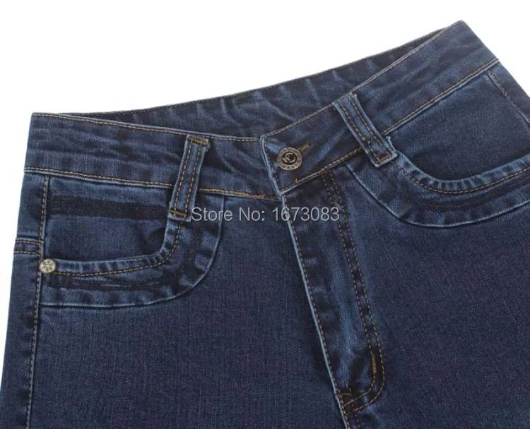 Мода новый темно-/светло-голубой цвет Высокая талия джинсы скинни легко Flare Джинсы Femme большие размеры 5XL джинсы Для женщин