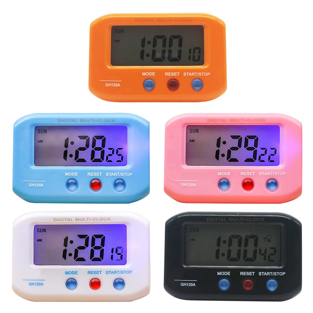 Портативный мини-цифровой электронный будильник для путешествий, автомобильный электронный секундомер, ЖК-часы с подсветкой повтора сигнала