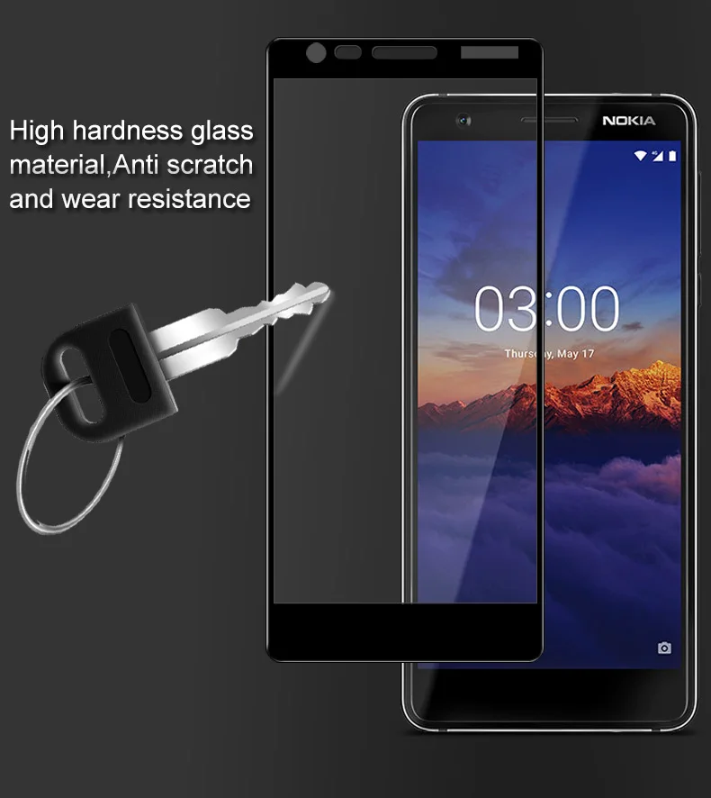 Закаленное 3d стекло для Nokia 3 1 полноэкранная Взрывозащищенная защитная пленка TA