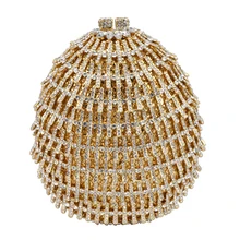 Evening Clutch Bag Luxury Crystal Women Handbag Party Purse evening cluth purse bag Gold wedding Bride