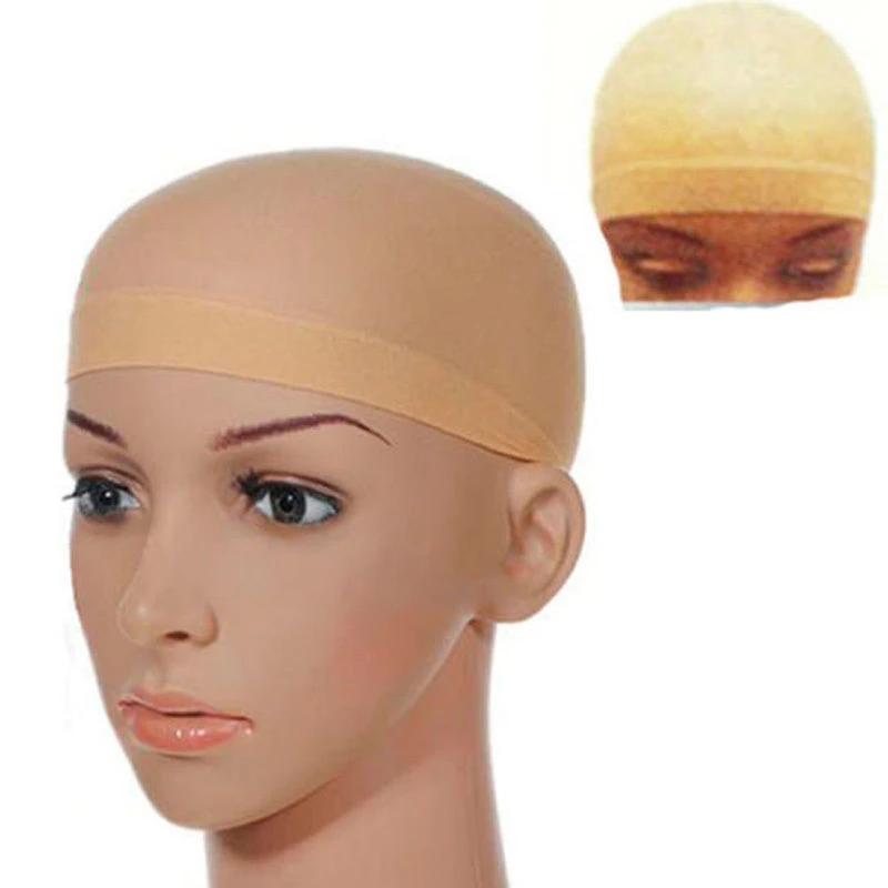 Mayitr 2pcs Unisex Stretchable Elastic Stocking Wig Cap 2 Colors Professional Mesh Hair Wig Net For Hairnet