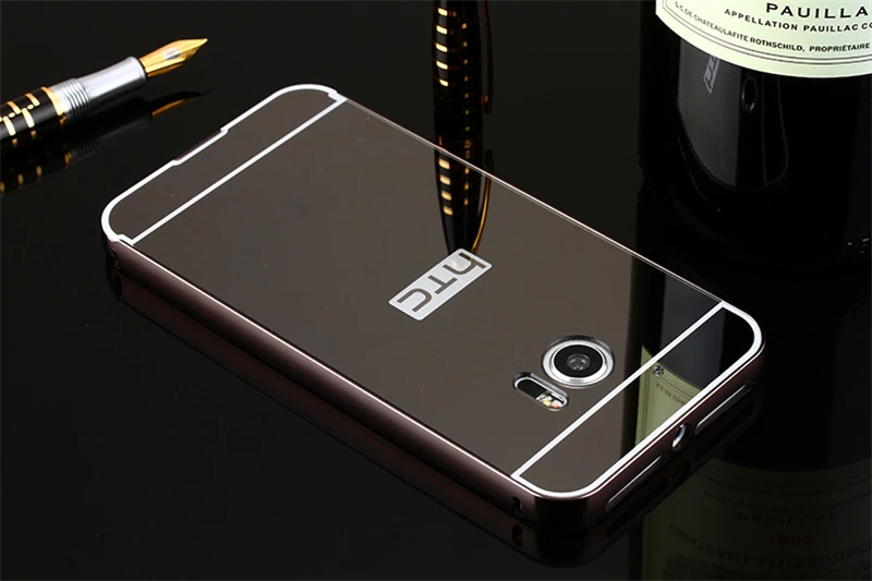 Чехол для HTC 10 M10 металлическая рамка с зеркальным эффектом задняя крышка Жесткий