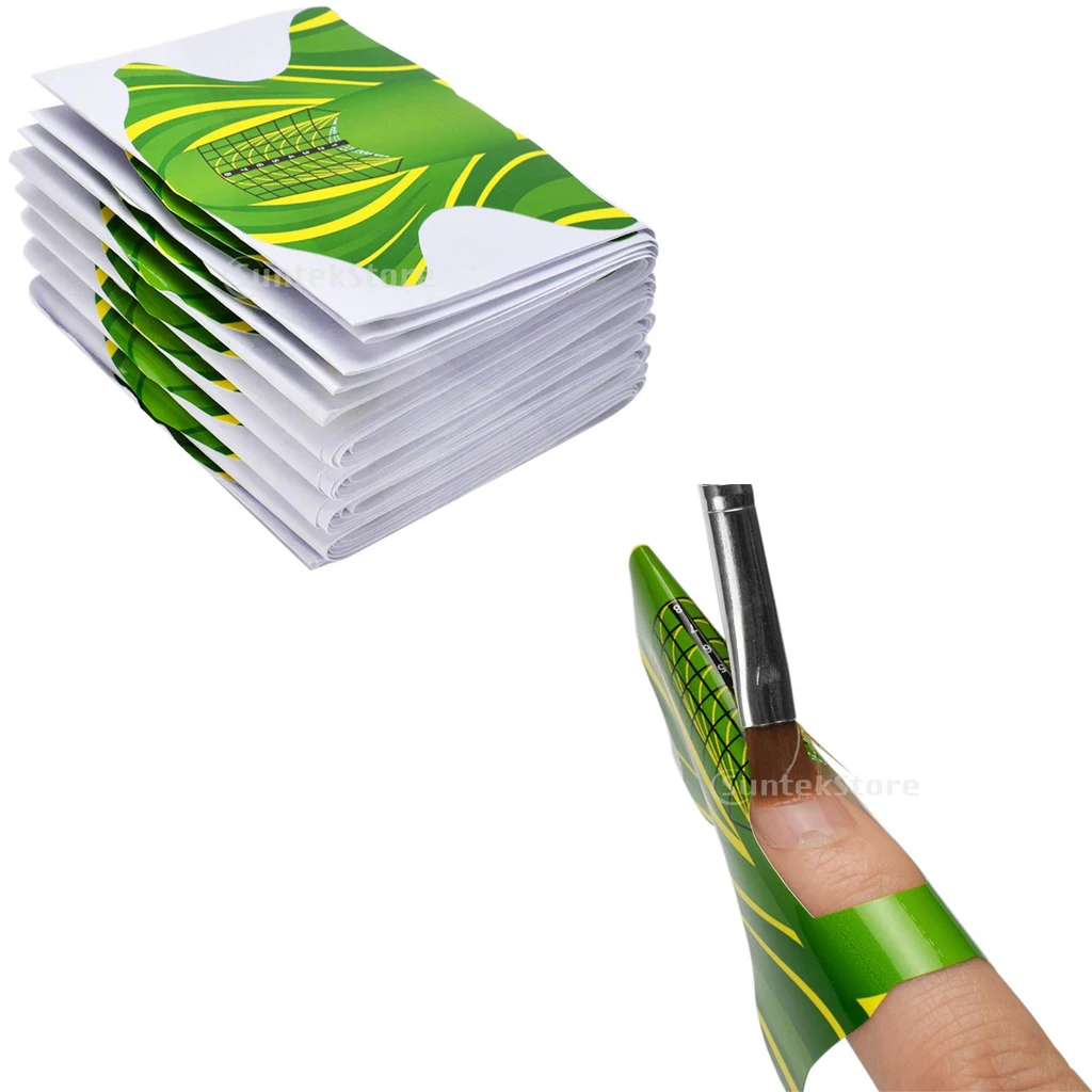 100PCS Nail Art Tips Extension Forms Guide French Decals Acrylic UV Gel Kit for Nail Art Practitioners Trainers Beginners