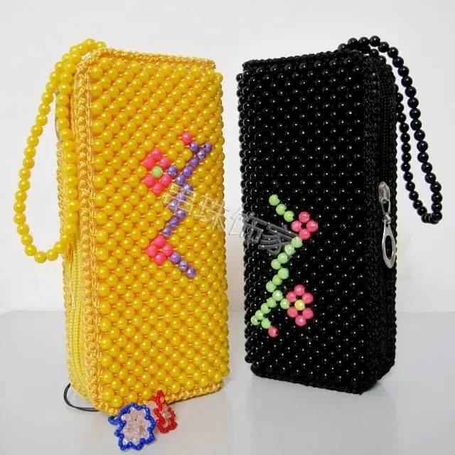 Beaded bags diy handmade bag with handle mobile phone bagin Wallets