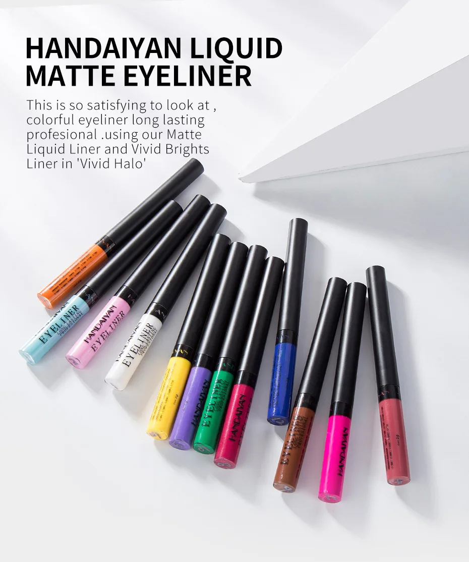 

HANDAIYAN 12PCS Colourful Waterproof Matte Eye Cosmetics Shadow Eyeliner Long Lasting Sexy Charming Eye Liner Pen TSLM1