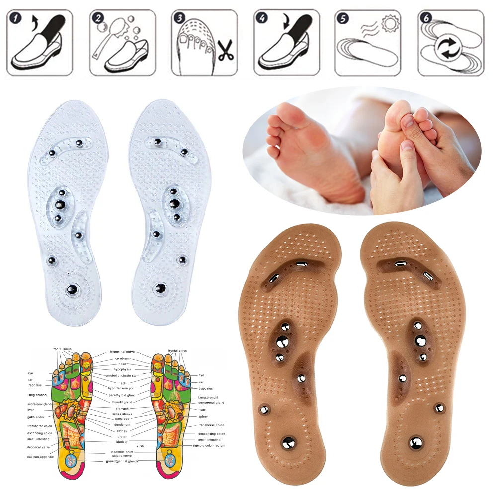 Healthy Magnetic Insole 24 26 5 27cm Foot Care Footbed Magnetotherapy Massage Therapy Pain Points Acupressure