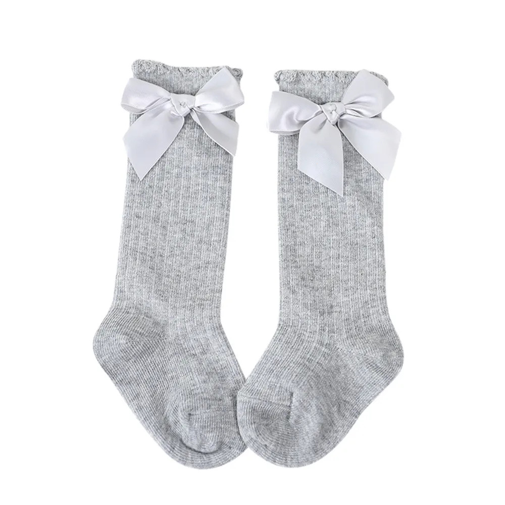Baby Socks Kids Girls Big Bow Knee High Long Soft Cotton MM510