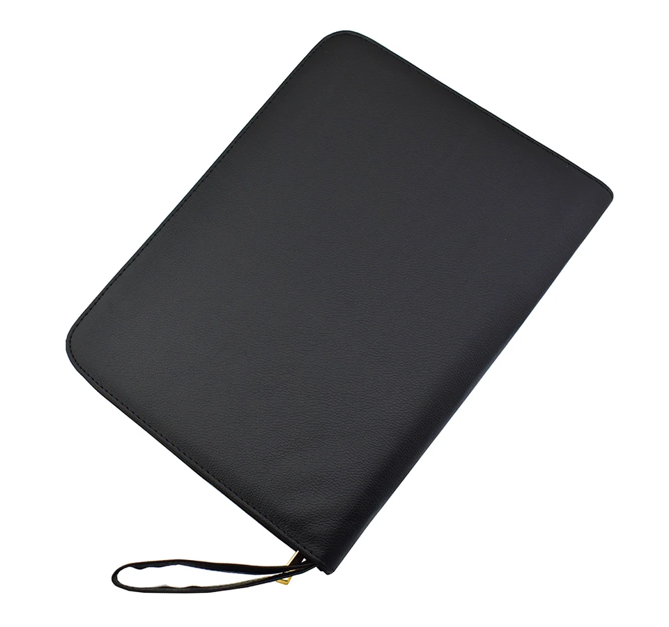 Astuccio per penna stilografica in vera pelle 3 slot divisi Nero
