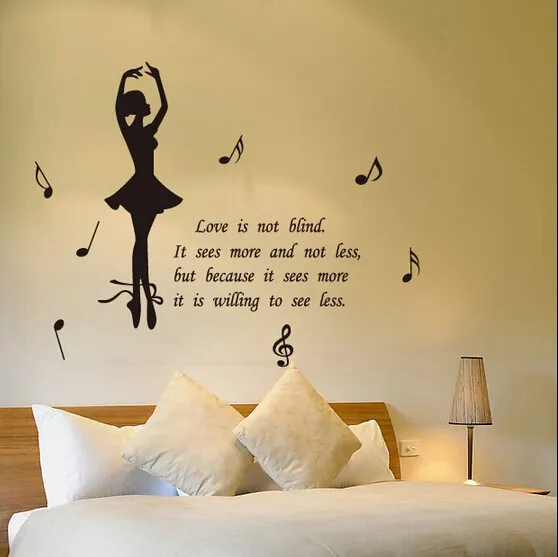 Ballet Dancing Girl Wall sticker for girl's gym studio decor,free ship