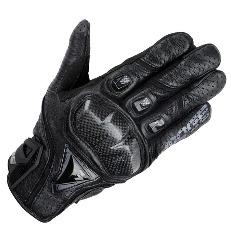Brand Genuine Leather Carbon Fiber Full Finger moto Touch Screen Motorcycle Gloves Motorcycle Protective Gears Motocross