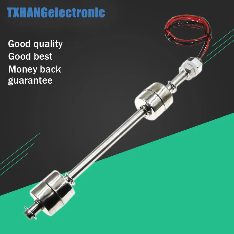 

200mm Stainless Steel Double Float switch DC 220V Liquid Water Level Control Sensor Double Sphere Float switch For Tank