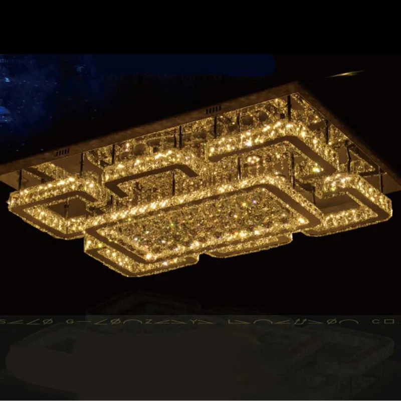 

Modern minimalist led crystal ceiling lamp rectangular creative led living room bedroom lamps modern line cutting lighting LED