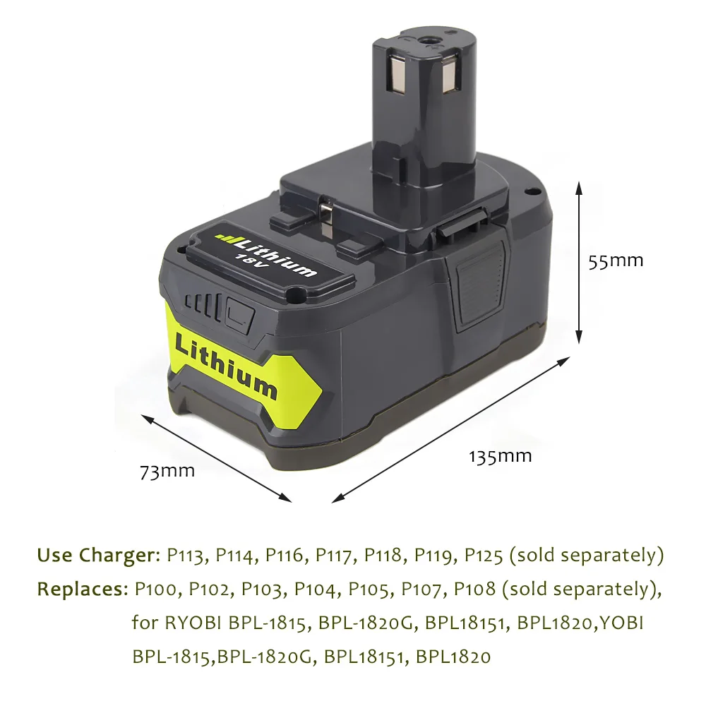 18 в 2500 мАч/4000 мАч/5000 мА/ч, литий-ионный аккумулятор для Ryobi Горячие P108 RB18L40 Перезаряжаемые Батарея пакет Мощность инструмент Батарея для Ryobi для ONE