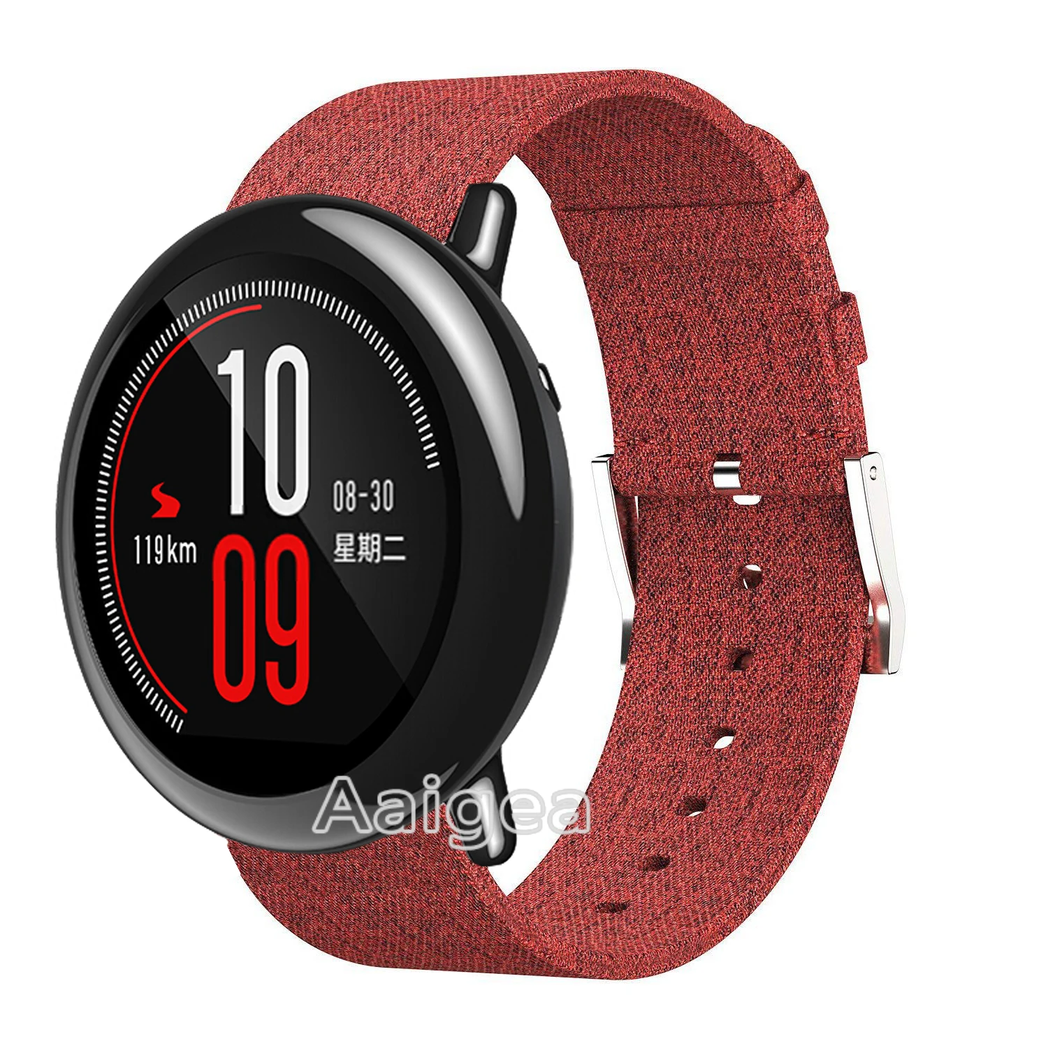 Новейший тканый ремешок для часов Xiaomi Huami Amazfit PACE, Смарт-часы, быстрый выпуск, модный нейлоновый ремешок на запястье 22 мм - Цвет: Красный