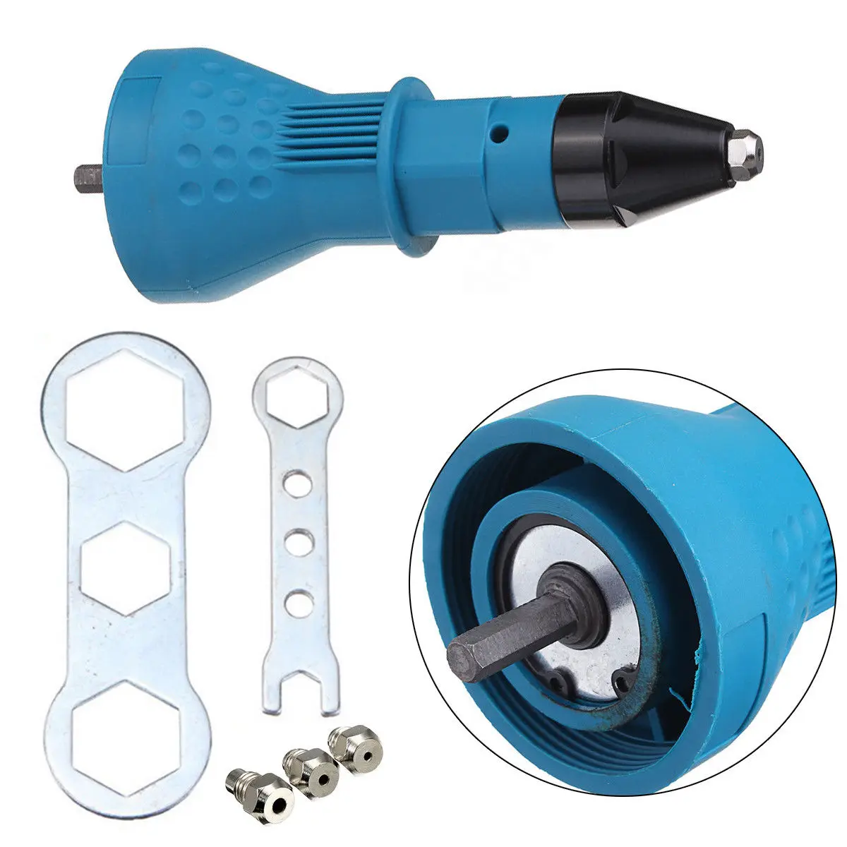 

CellDeal Electric Rivet Nut Gun Riveting Tool Cordless Riveting Drill Adaptor Insert Nut Tool Multifunction Nail Gun Auto Rivet