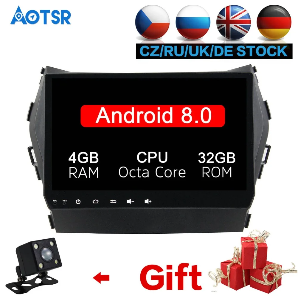 Flash Deal Android 8 4+32G Car DVD Player GPS navigation For Hyundai IX45 Santa fe 2014-2015 head unit multimedia player tape recorder IPS 4