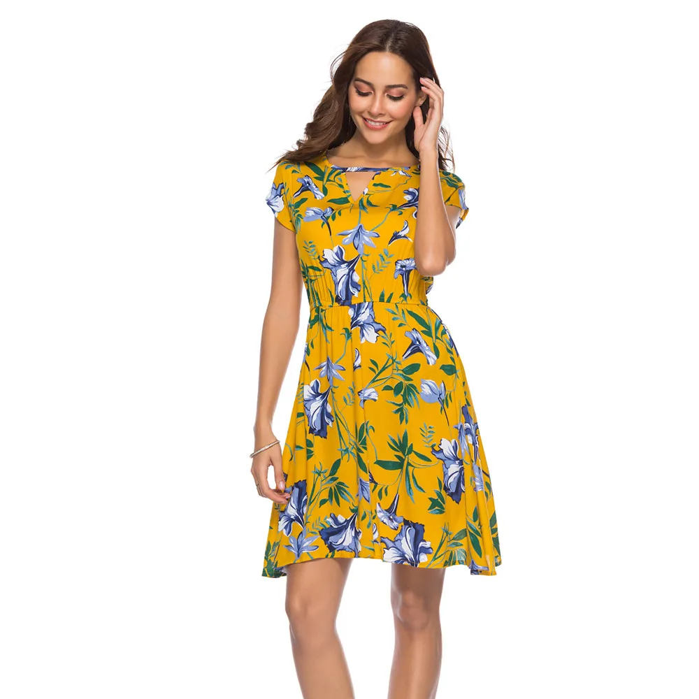 Buy Summer Dress Women Clothes 2018Holiday O Neck