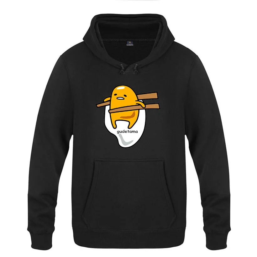 New Gudetama Hoodie reflect light Luminous Hooded Men Casual cotton ...