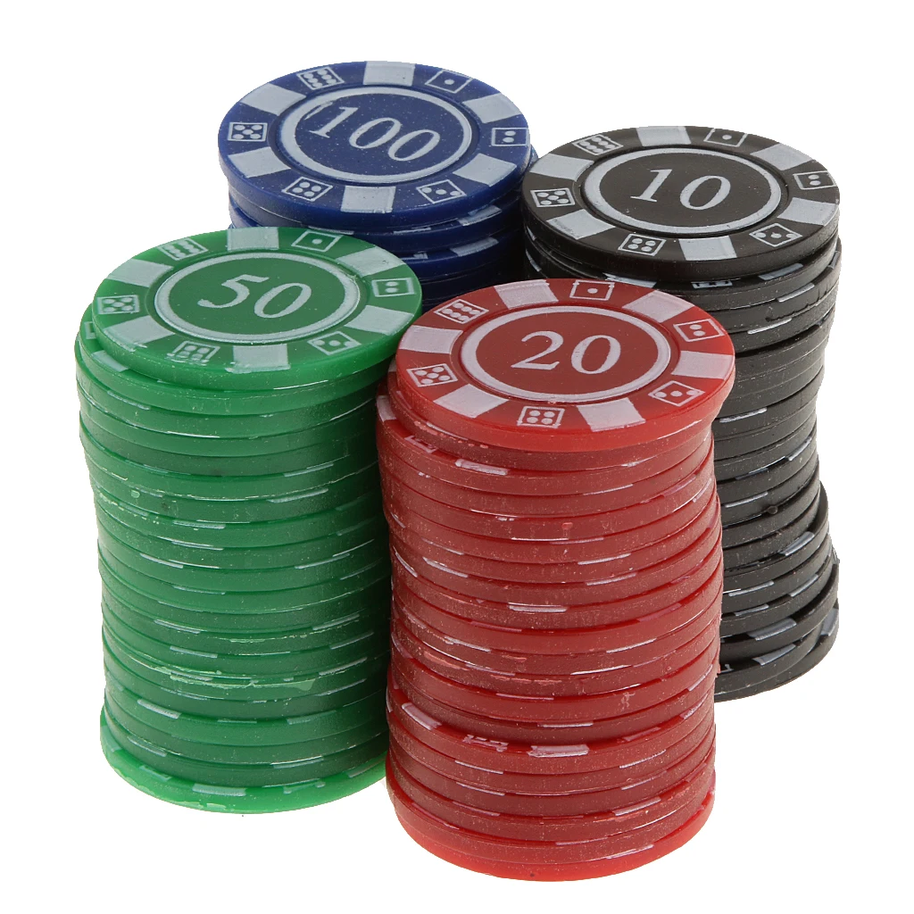 80pcs Plastic Poker Chips Professional Casino Pokerstars Poker Chip Set Cards Game Toy Red Green Blue Black