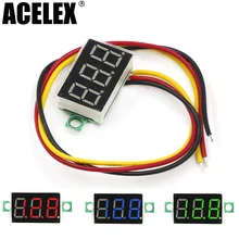 Цифровой вольтметр постоянного тока с головкой 0,3" светодиодный цифровой вольтметр постоянного тока 0-30,0 в вольтметр для мотоцикла трехпроводный красный зеленый синий