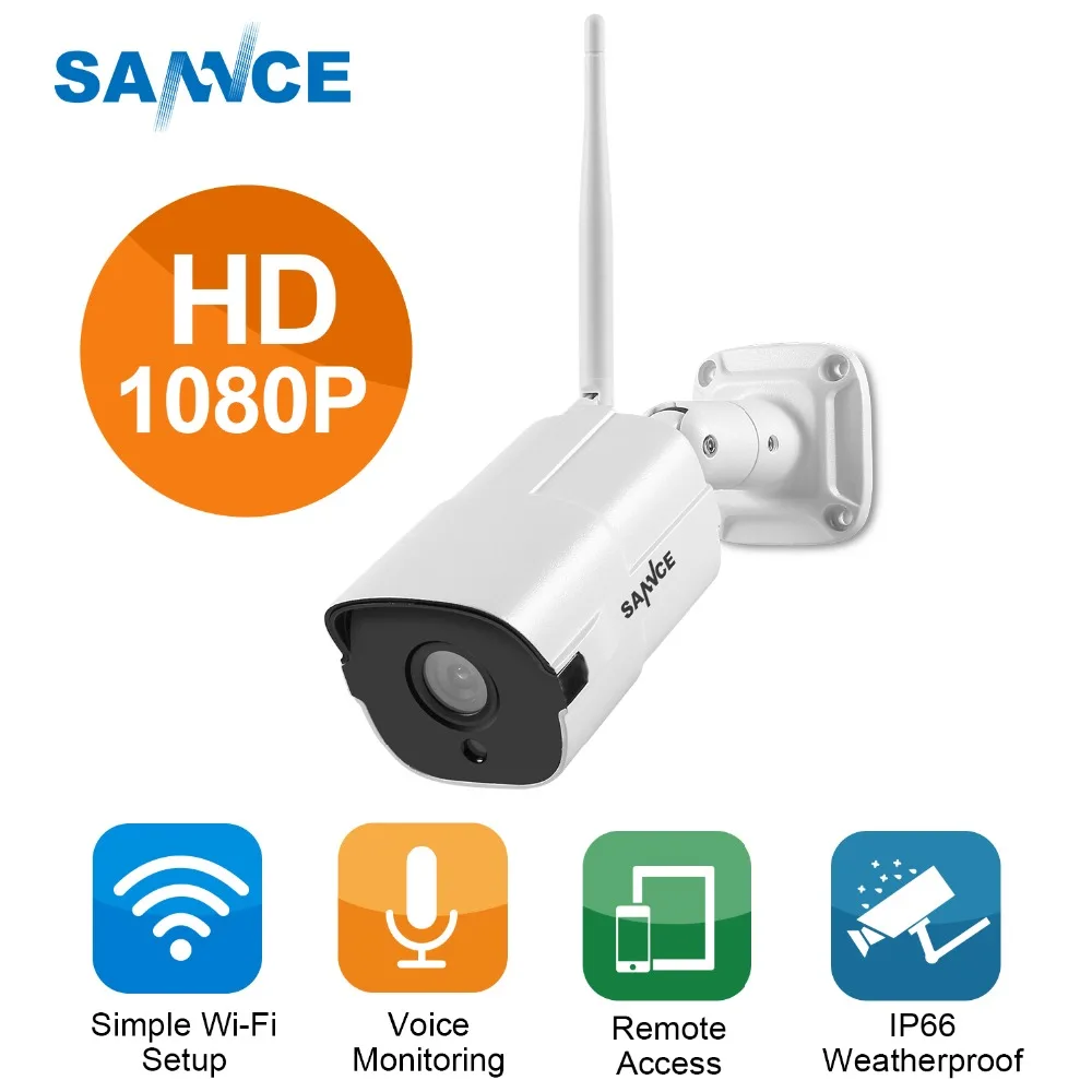 

SANNCE 1080P Wifi IP Camera 2.0MP HD Outdoor Weatherproof Infrared Night Vision Security Video Surveillance Camera Baby Monitor