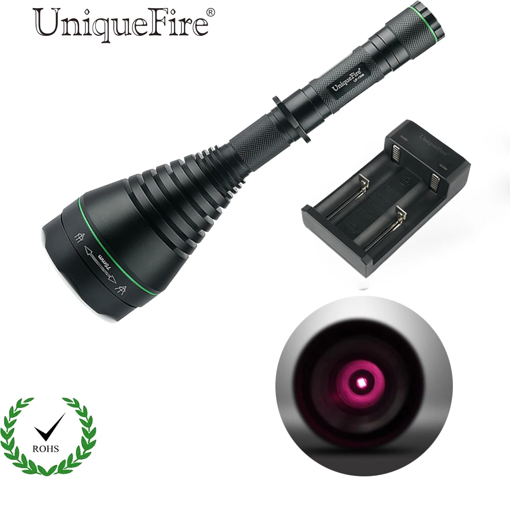 UniqueFire 1508 IR 850NM 75mm Convex Lens LED Flashlight Torch Infrared