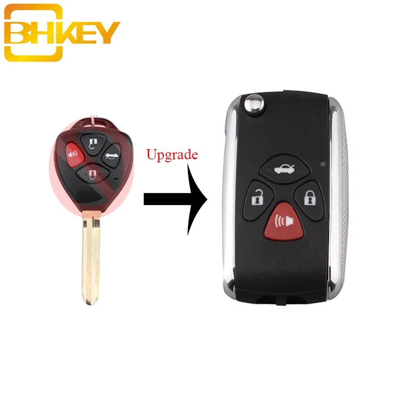 BHKEY 4 кнопки обновления Складной Дистанционный автомобильный чехол для ключей