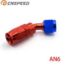 CNSPEED AN6 фитинги AN06 алюминиевые фитинги 45 градусов масло/топливо/поворотный угловой фитинг фитинги(поворотный штуцер для шланга) YC100352-45RD