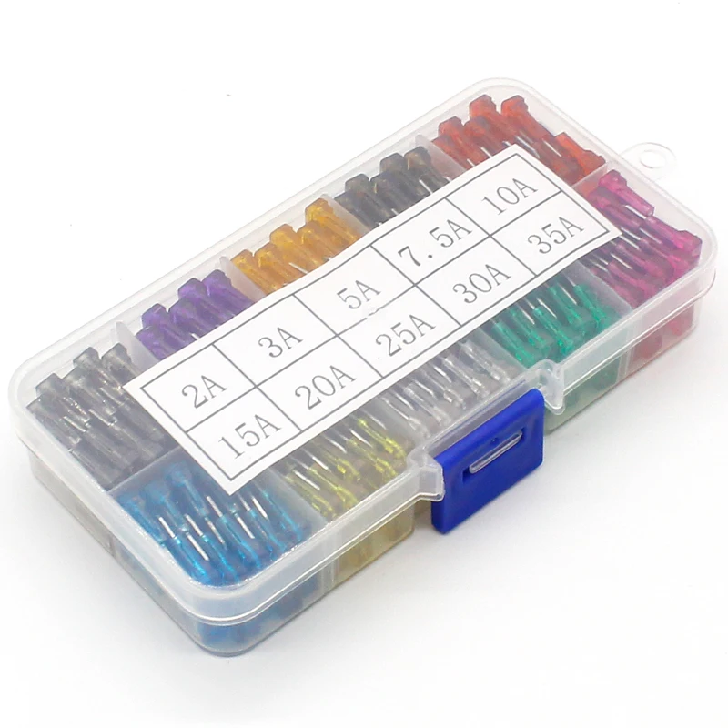 

New standard 100pcs Auto Automotive Car Boat Truck Blade Fuse Box Assortment 2A 3A 5A 7.5A 10A 15A 20A 25A 30A 35A Free Shipping