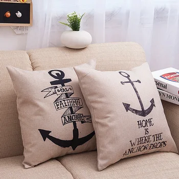 

Nautical anchor sailor Hot New Home Car Decorative Cushion Throw Pillows Capa De Cojines Almofadas Cojines Cushion Cover