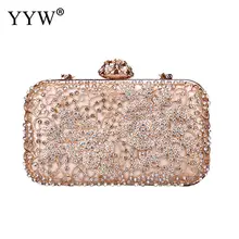 Pink Diamonds Women Evening Bags Small Purse Clutches Handbags Silver Gold Black Rhinestones Evening Bags For Wedding Handbag xiyuan brand fashion women silver messenger bags vintage metal gold day clutches small purse evening bags for wedding party bag