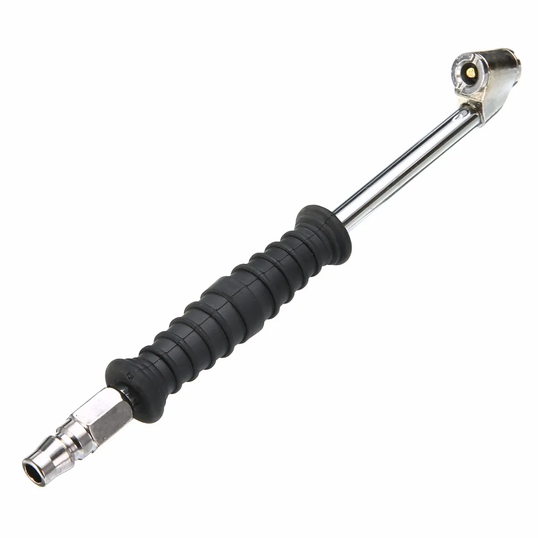 Treyues 1pc Universal Motorcycle Dual Head Long Reach Tire Air Chuck Inflator Metal For Car Auto Bicycle