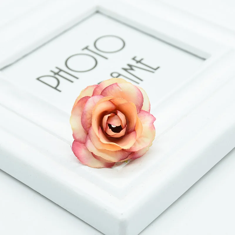 Champagne rose Многоцветные Искусственные цветы 10 шт 4 см для дома Свадебные украшения, аксессуары diy рукоделие подарки поддельные цветы настенный Шелковый розовый - Цвет: Champagne rose