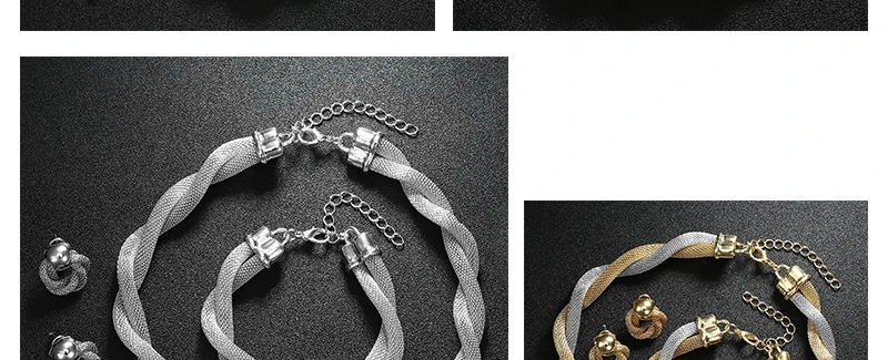 BTSETS African Beads Jewelry Set Nigerian Wedding Jewelry Sets For Women Silver Gold Color Antique Simple Indian Jewellery Set (4)