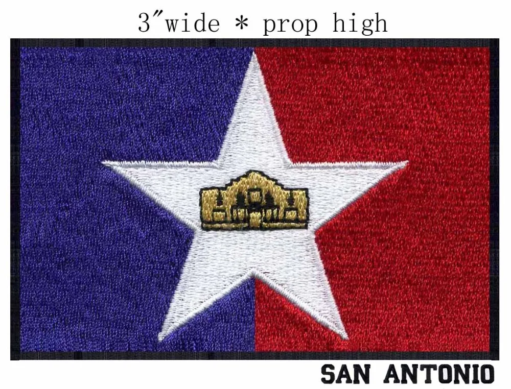 San Antonio Texas флаг США 3 &quotШирокая вышивка патч для mariposa decoraciones para ropa/naaldvilten/белая