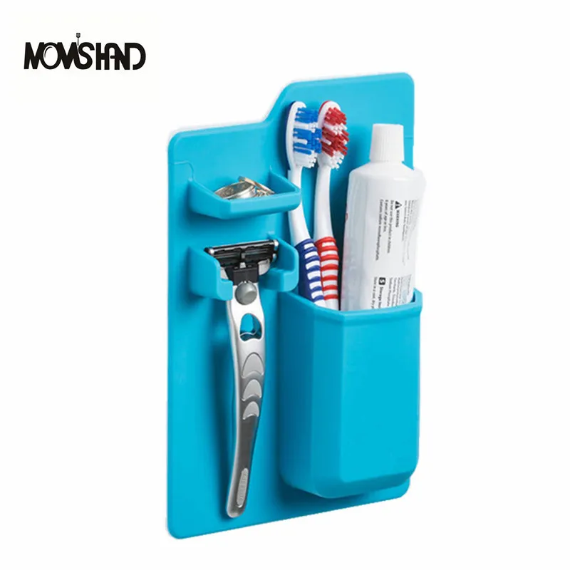 

MOM'S HAND Silicone Toothbrush Holder for Bathroom Mirror Shower