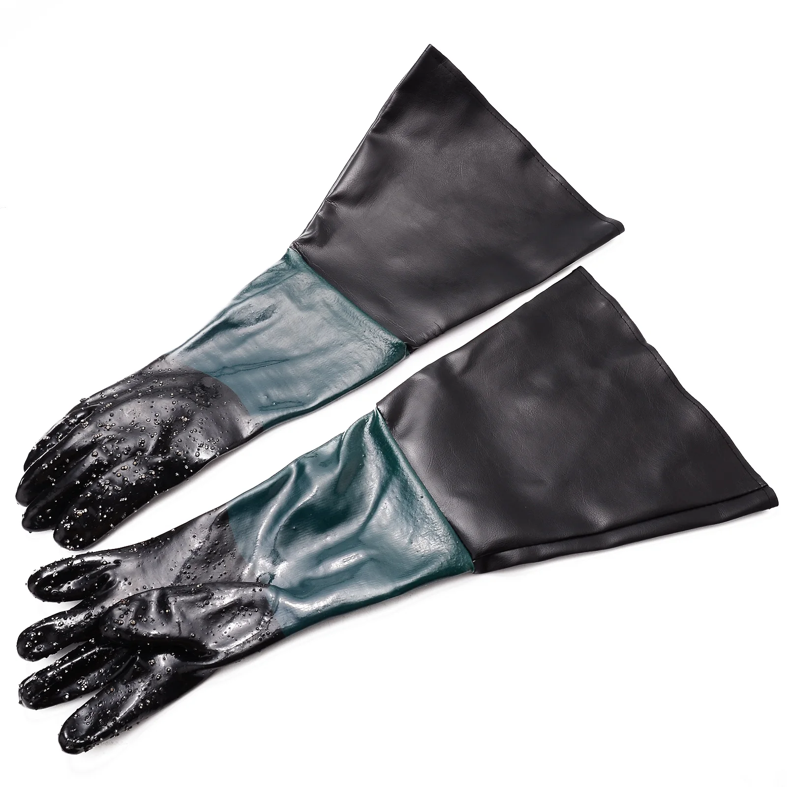 1 Pair PVC Vinyl Sandblaster Protective Glove 60cm Of Heavy Duty Sandblasting Gloves For Sandblaster Sand Blast Cabinet