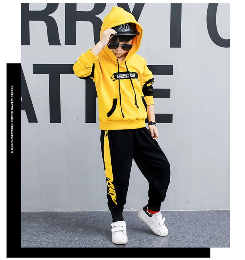 Spring Autumn Kids Clothes Boys 3 4 5 6 7 8 9 10 11 12 Years Boys Clothing Set Sports Suit Boys Hooded Jacket And Pants