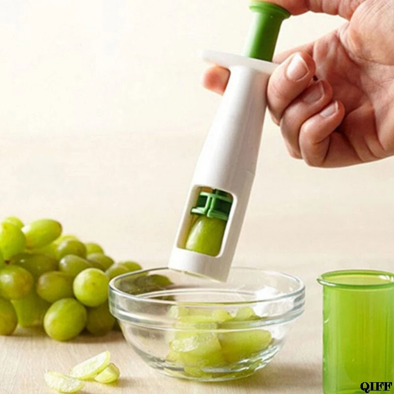 

Grips Grape Tomato and Cherry Slicer Kitchen Vegetable Fruit Cutter Tools Auxiliary Baby Food Kitchen Cooking Tools JUN05