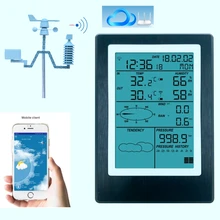 Wi-Fi Метеостанция ЖК-термометр гигрометр давление осадков скорость ветра направление беспроводное приложение Метеостанция данных сигнализация