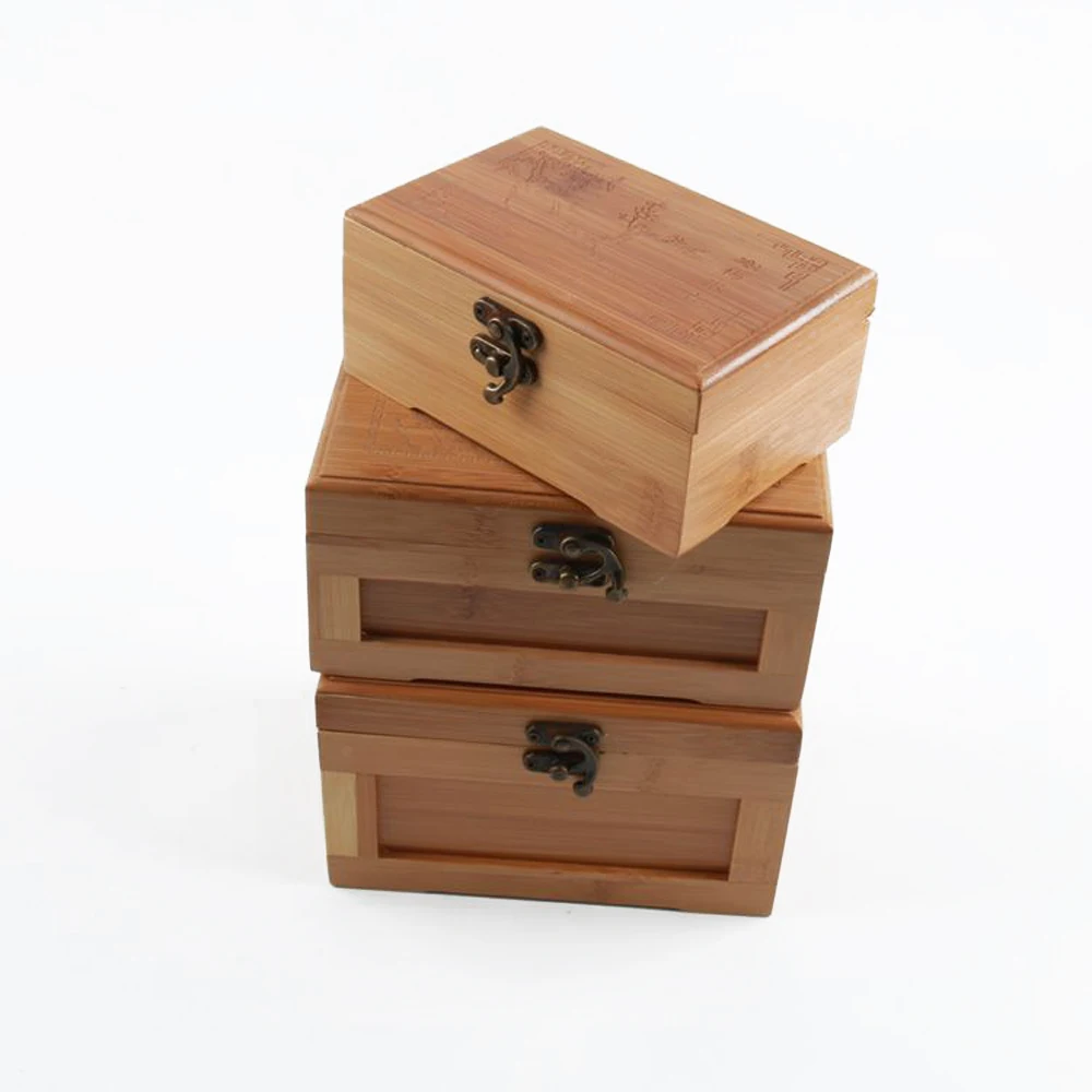 Винтажный ящик для хранения ювелирных изделий Органайзер из бамбука ящик коробки для хранения шкатулка для ювелирных изделий бытовые контейнеры Подарочная декоративная коробочка